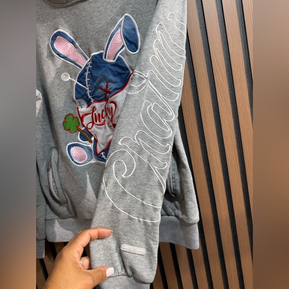 BKYS Gray and White Hooded sweatshirt Sz S Unisex - Picture 5 of 8